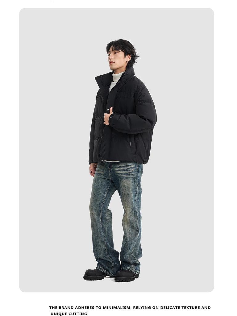 High-End Autumn/Winter American Trend Thick Duck Down Stand Collar Sports Jacket - Men's & Couples Casual Puffer
