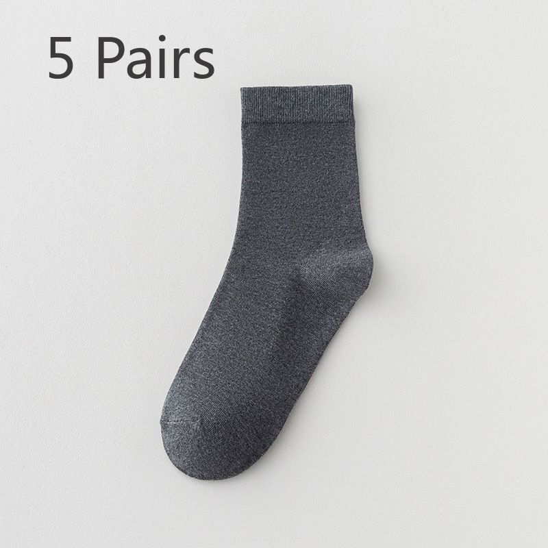 

5 Pairs of Men s Autumn and Winter Simple Wear Resistant Breathable All Kinds of Anti Odor Sweat Sports Tube Socks 5 Pairs темно серый