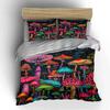 Colorful Mushroom Forest Print Bedding Duvet Cover Set Duvet Cover Pillowcases (1 * Duvet Cover 2 * Pillowcases, Without Duvet Insert)