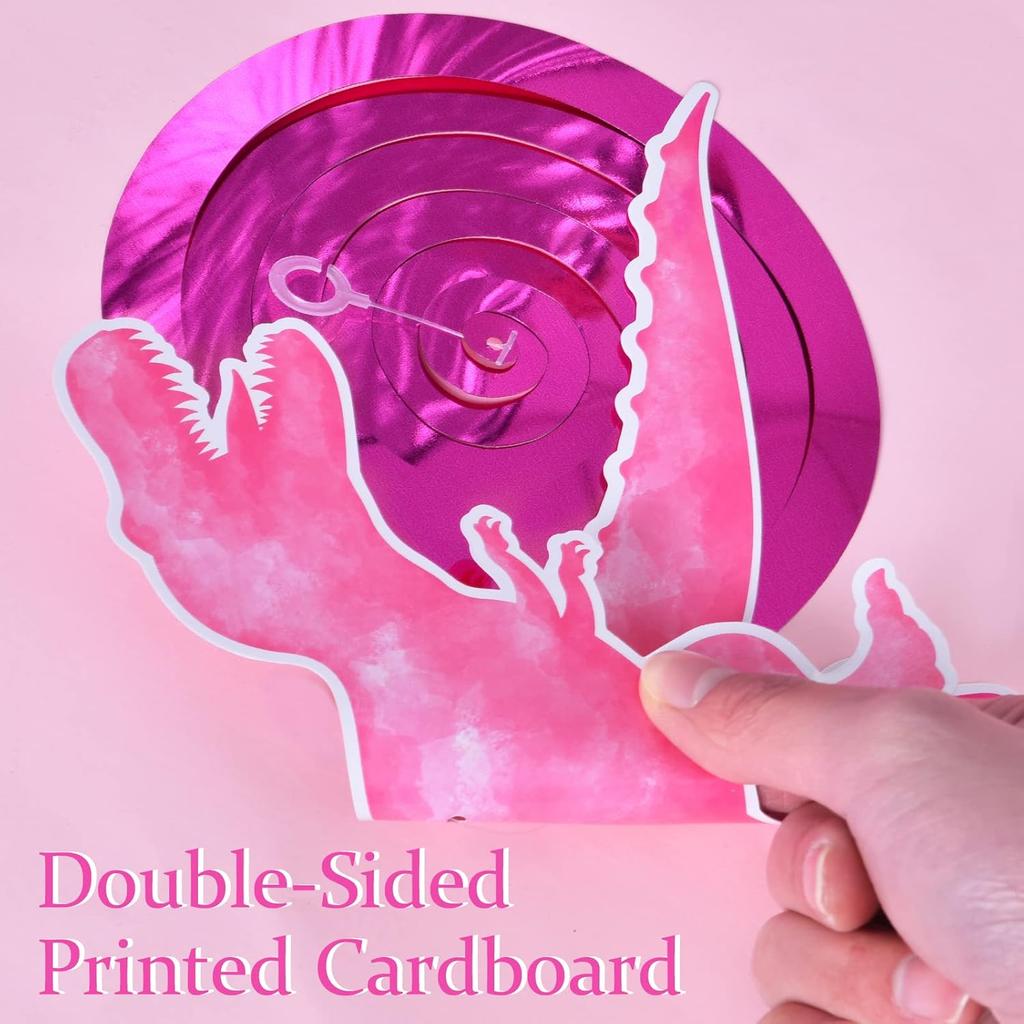 WERNNSAI Watercolor Dinosaur Party Hanging Swirl - 24Pcs Dinosaur Party Decorations for Girls Kids Birthday Baby Shower Foil Whirls Ceiling Streamers