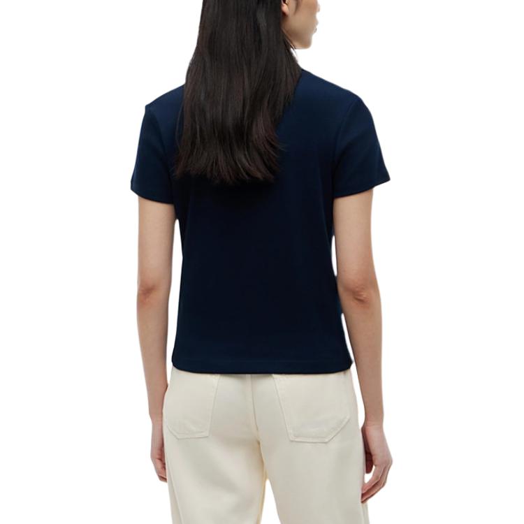 Tommy Hilfiger Slim Fit Short Sleeve Gold Button Polo Shirt Women Tops WW0WW49252-C1G