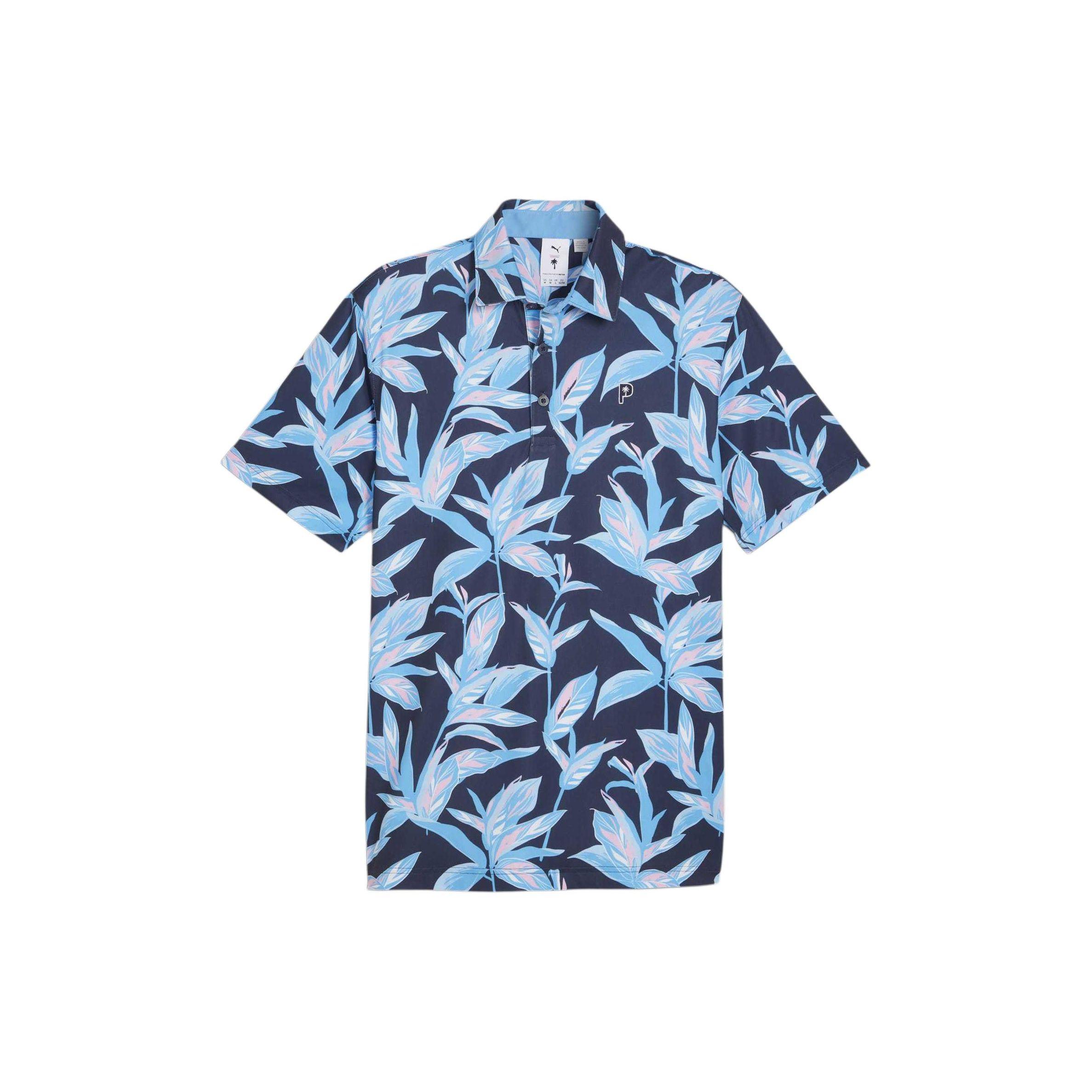 

Puma X Palm Tree Crew Collaboration All-Over Print Soft Casual Floral Polo Shirt Men Polo Shirts Deep-Navy 625939-01 L