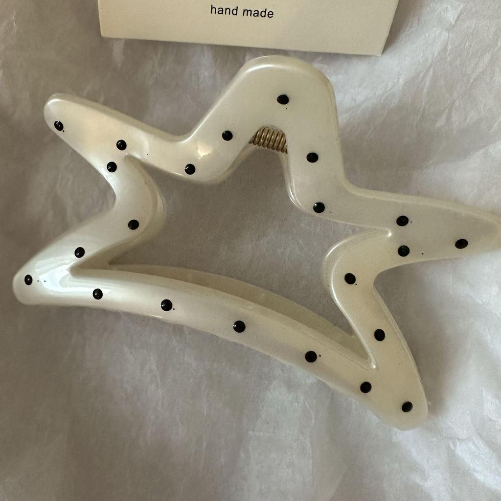 Polka Dot Frangipani Claw Clip - Elegant Half-Up Hair Accessory