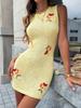 KaiKuo 2026 Spring/Summer Women's European & American Fruit Embroidery Wool Knit Slim Sleeveless Dress