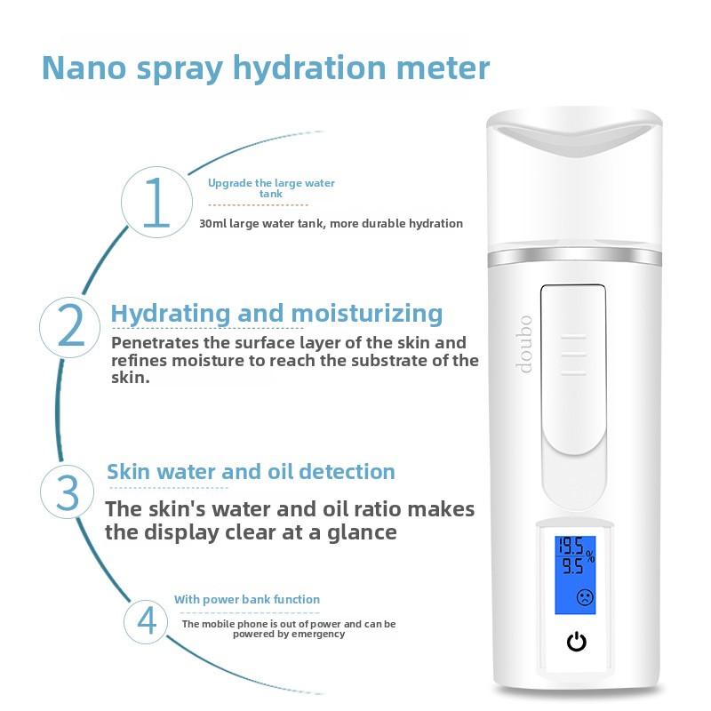 Portable Face Facial Moisturizing Face Steamer Cold Spray Machine Humidifying Spray Skin Test Hydrating Instrument