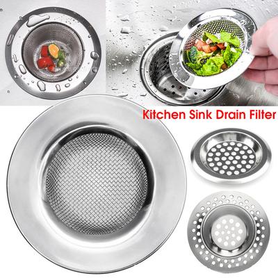 Kitchen Sink Drain Filter Stainless Steel Metal Mesh Drain Hole Filter Trap Bathroom Sink Strainer Drain Hole Floor Drain Covers