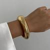 Vintage Punk Women Bracelet Gold Silver Geometric Spring Bangles Metal Cuff Bangles  Bracelet Charm