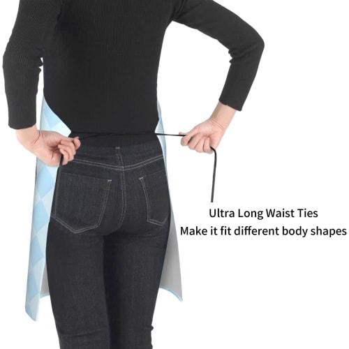 Cute Hachiware (Hachi-ware) Apron for Kitchen, Cafe, or Cooking, with Neck Strap and Pockets, Waterproof and Stain-Resistant for Home and Work Use