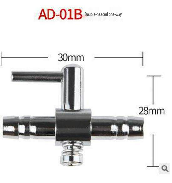 Chrome-Plated Copper Fish Tank Airflow Control Valve Splitter