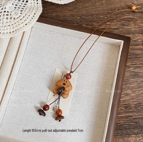 Mori Acorn-Style Ethnic Necklace: Handmade Woven Cotton & Linen Unisex Apparel Accessory