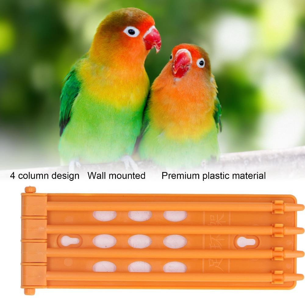 4Pcs 4 Column Leg Ring Stand Plastic Bird Leg Ring Holder Parrot Leg Ring Holder Board Mount жёлтый