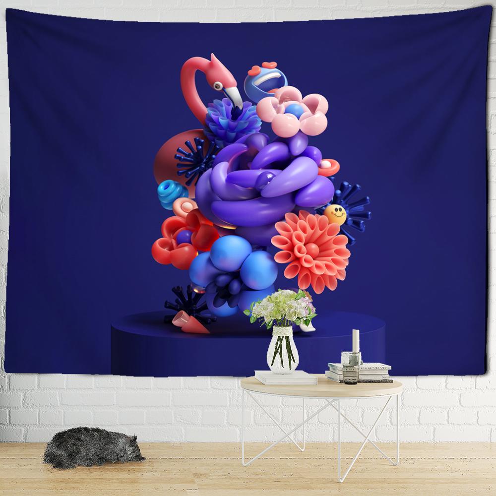 Colorful Expression Model Tapestry Wall Hanging Cartoon Kawaii Hippie Tapiz Art Simple Room Home Decor