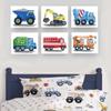 Cartoon Bau Feuerwehrauto Kindergarten Poster Druck Leinwand Malerei Farbe Bagger Wand Kunst Bild Baby Schlafzimmer Wohnkultur