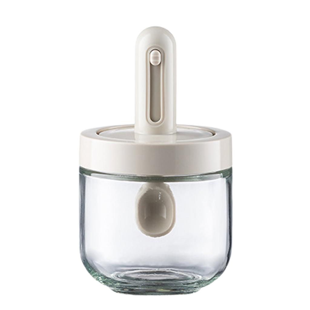 Moisture-Proof Glass Spice Jar Kitchen Seasoning Jar With Spoon Set Seasoning Box Canister Sugar Storage Pots Salt Container