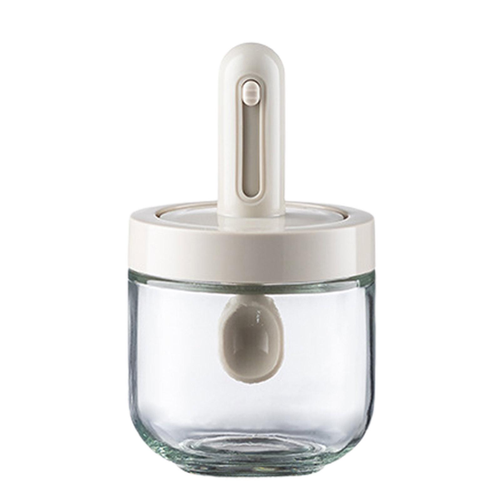 Moisture-Proof Glass Spice Jar Kitchen Seasoning Jar With Spoon Set Seasoning Box Canister Sugar Storage Pots Salt Container