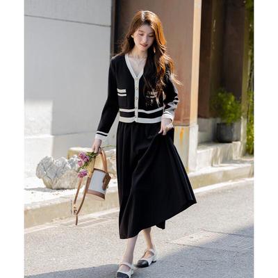 Elegant Two-Piece Cardigan & Dress Set
