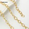 18K Gold Plated Brass Large Oval Chain Link Bulk Chains for Jewelry Making DIY Necklace Bracelet Supplies Craft Accessories