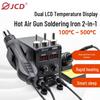 JCD 8586D 700W Digital Soldering Station: Two-in-One Hot Air Gun, Temperature Control, Sleep Mode.