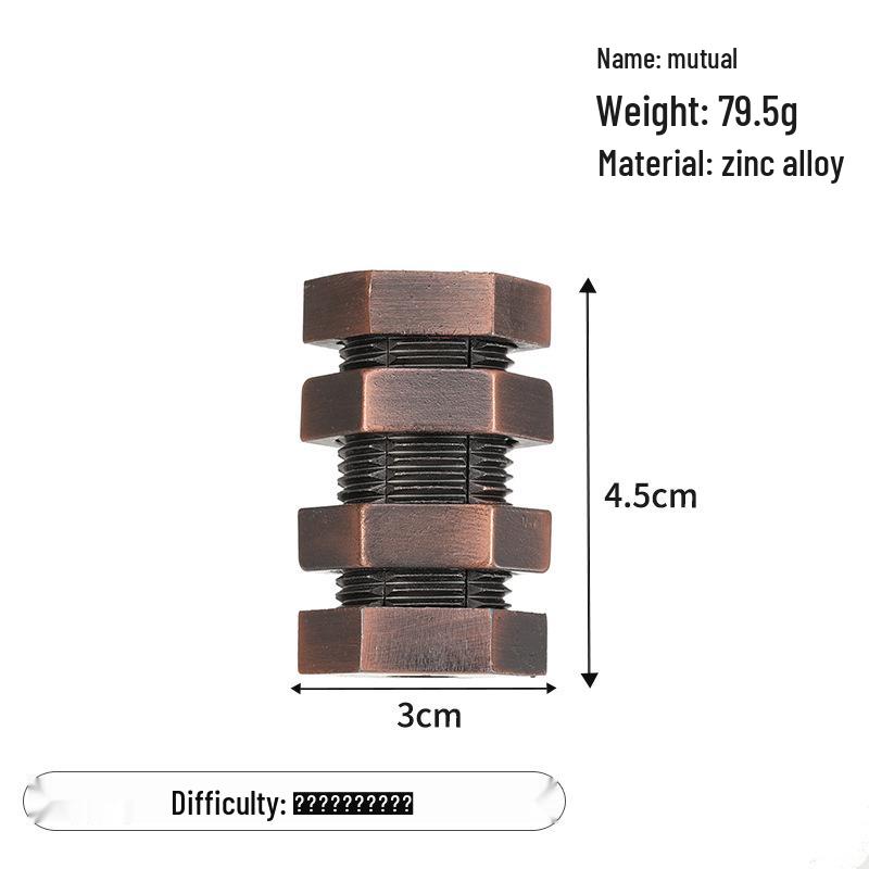 Zinc Alloy Kongming Puzzle Lock: Disentanglement Ring Educational Toy