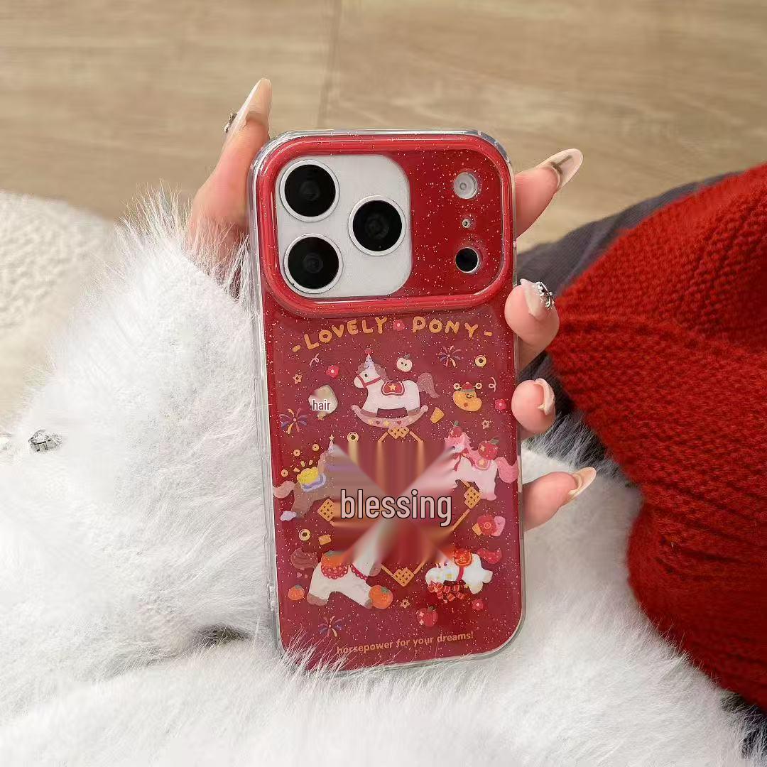 

Fu Character Cartoon Horse iPhone 17 Pro Max Case with Hand Strap - Stylish for Apple 16 iPhone 15 Pro Max