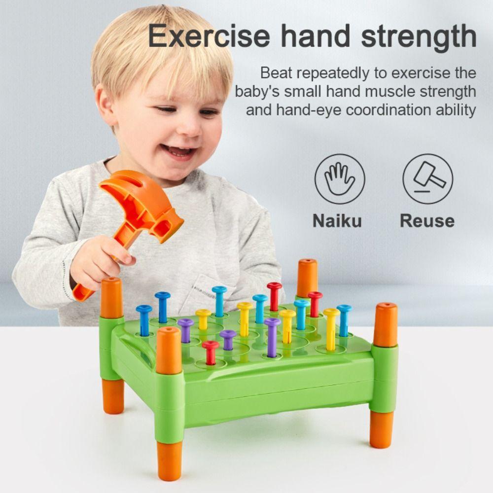 Simulation Toddler Hammer Nails Toys Montessori Nail Screw Games  Preschool Kids Boys