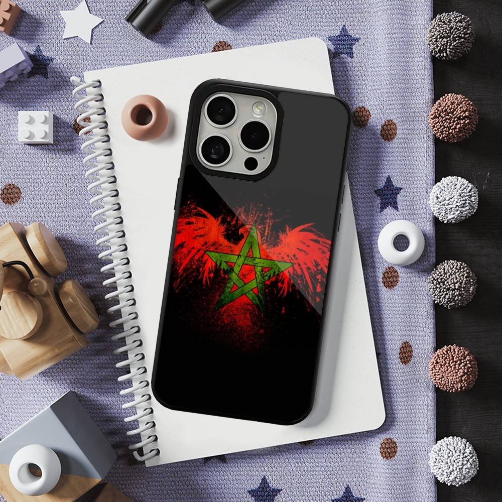 Flag Art M-Morocco Case For iPhone Mini,13,15,Pro,Max,For Magsafe,17,14,Plus,12,11,16,Magnetic Wireless Charging