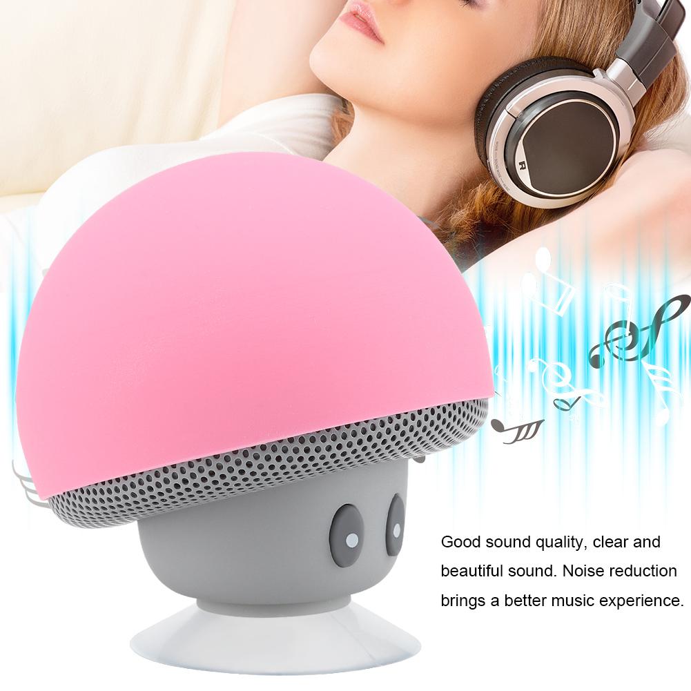 Mini Bluetooth Wireless Portable Mushroom Speaker Subwoofer With Suction Cup Function(Pink)