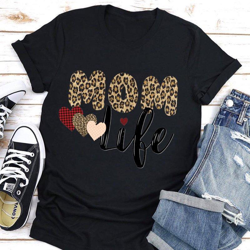 Vară IUBIRE Mamă Imprimate Bumbac Tricouri cu Mânecă Scurtă cu Gât Rotund Larg pentru Femei