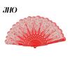 Decorative Fan Vintage Folding Carved Plastic Ribs Hand Held Portable Performance Summer Cooling Wedding Dance Party Props