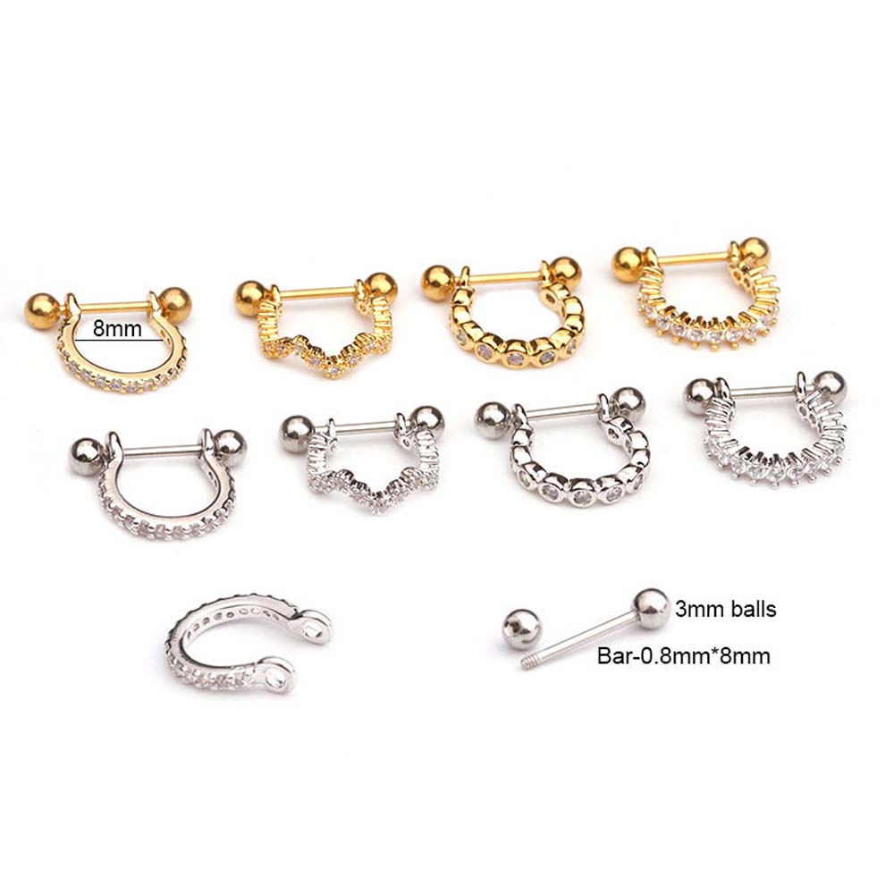 Fashion Bone Women U Type Zircon Lady Dangle Earring Stud Earrings Jewelry Drop Earrings