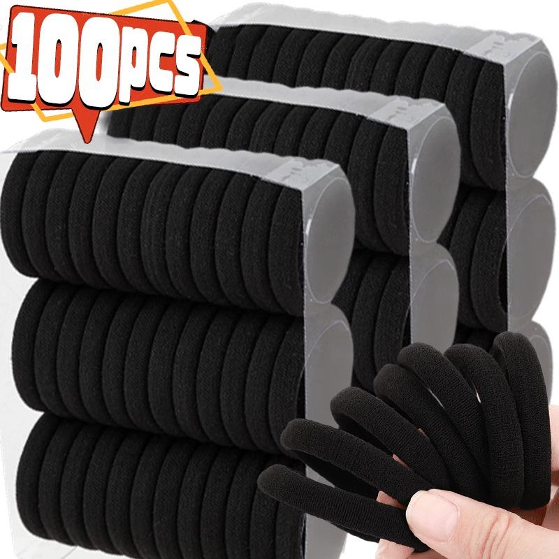 200PCS/Set Women Girls Basic Hair Bands Simple Solid Colors Elastic Headband Hair Ropes Ties Hair Accessories Ponytail Holder