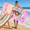 Name Custom Gabby Dollhouse Print Beach Towel, Large Soft Quick Dry Towel for Beach Camping Swimming