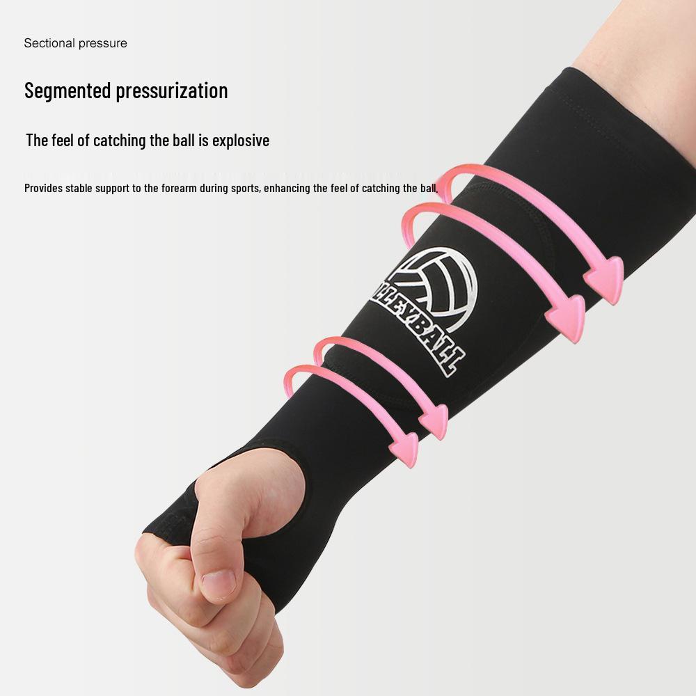 Volleyball Arm Guards: Breathable Compression Sleeves with Elastic Anti-Collision Padding.