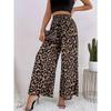 Modă de Primăvară pentru Femei Pantaloni Largi cu Drapaj cu Talie Elastică cu Imprimeu Leopard Clasic Stil Casual Lejer