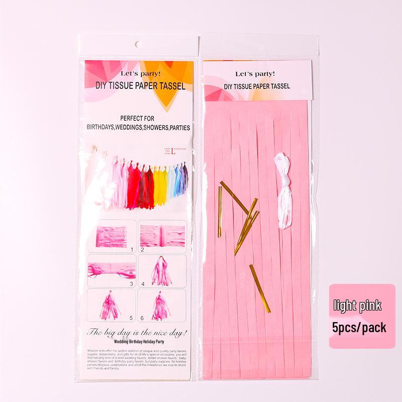 35cm DIY Paper Tassels for Children's Birthday, Wedding, or Festival Decorations - 5pcs/pack