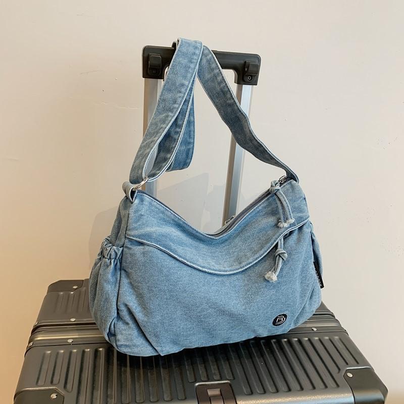 Torba Jeansowa Damska Torba Crossbody Duża Pojemność Dojazdy Torba na Ramię