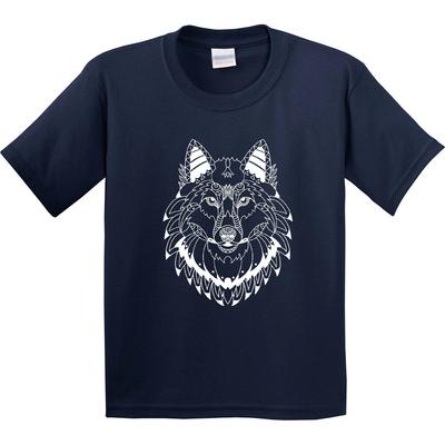 Inktastic Tribal Wolf Head Youth T-Shirt Animals Animal Wild Forest Life Tribe