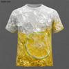 T-shirt da uomo Ghiacciolo al limone Manica corta Stampa 3D Girocollo Moda Street Sport Outdoor Estate Primavera Abbigliamento