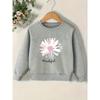 Kids Crewneck Pullover Sweatshirt, Floral Graphic Print