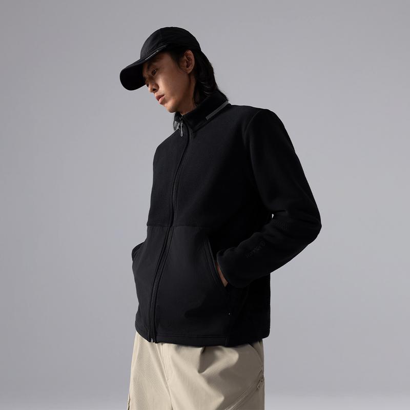 Li Ning CF Suo Stand Collar Zipper Fleece Warm Hoodie Unisex hoodie Black AWDU963-4