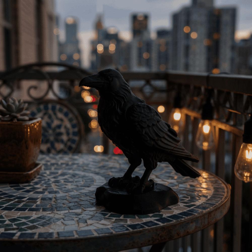 Desk Decoration Gothic Style Crow Statue Crafts 3D Printed Home Decoration Crow Ornaments Raven Prop Simulation Crow Model Farm