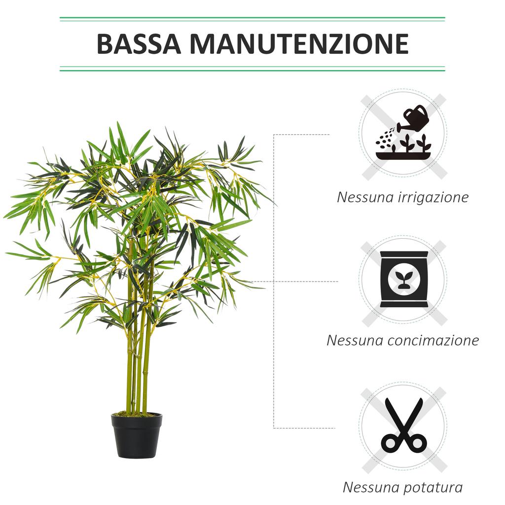 Artificial Bamboo In Pot, Fake Plant Decoration for Indoor and Outdoor, Height 120cm, Green
