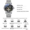CHENXI Fashion Automatic Mechanical Watch Sun Moon Phase Tourbillon Waterproof Leather Strap Alloy Case Men's Watch