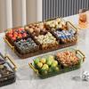 2/4/6 Grid Acrylic Snack Platter With Lid Fruit Plate Partition Platter Living Room New Year Dried Fruit Tray Candy Storage Box