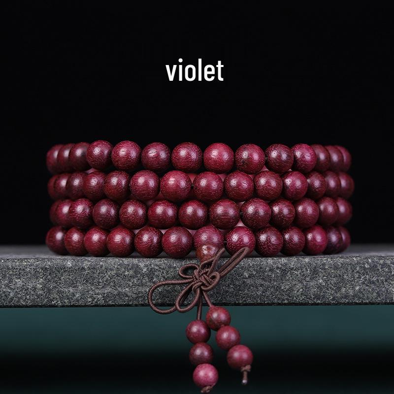 Buddhist 108 Beads Bracelet: Red Sandalwood, Green Sandalwood, Ebony Wood Rosary Necklace