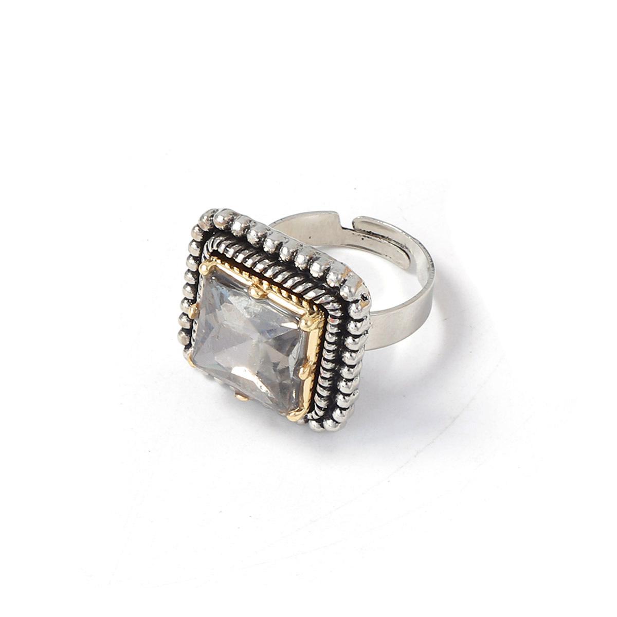 

Fashion Metal Square Rhinestone Geometric Rings ZAA New Classic Vintage Earrings Women Party Zircon Accessories медный