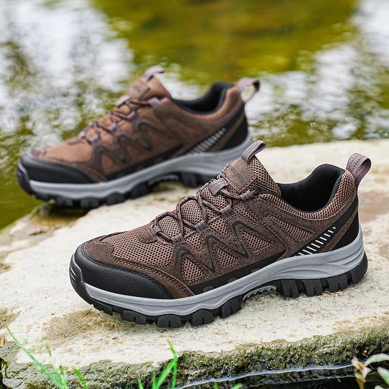 Breathable Men's Hiking Shoes Outdoor Sports Shoes Outdoor Work Boots Wading Luxury Designer Climbing Trekking Sneakers for Men