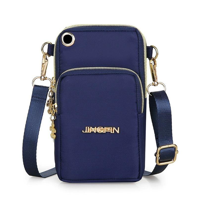Mobile Phone Bag Women's Crossbody Mini Bags Fashion Solid Color Coin Bag Neck Hanging Shoulder Bag 3 Layer Wallet