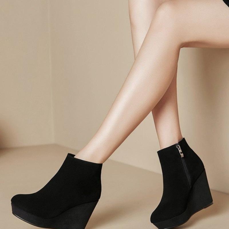 Fashion Temperament 2025 New Booties Spring and Autumn Winter Heightened Comfortable Platform Single Boots