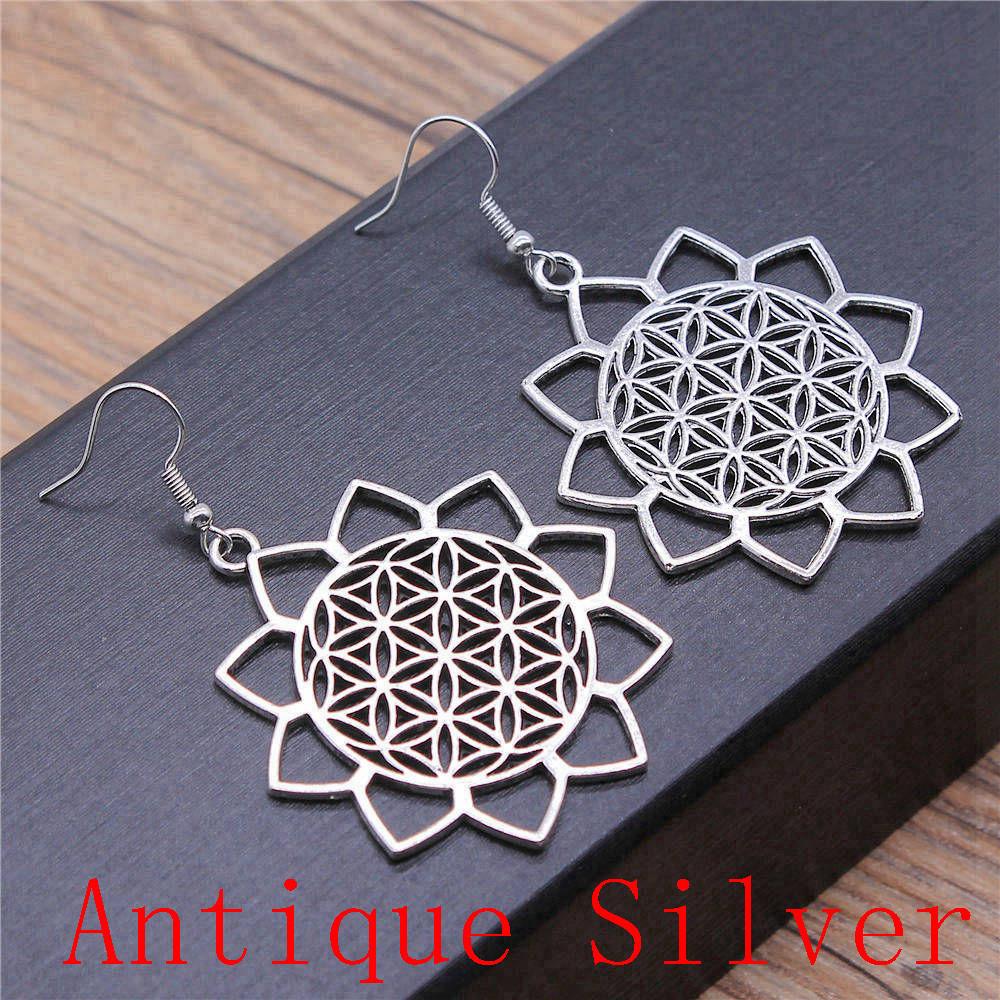 Mandala Pattern Drop Earrings Dangle Drop Earrings For Women Jewelry Making Wholesale